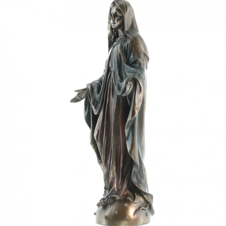 Palais du Rosaire Statue Vierge Miraculeuse en bronze coulé à froid 21cm^ Statue Funéraire | Statue En Bronze Et Métal