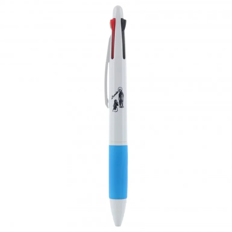 Palais du Rosaire Stylos 4 couleurs avec l'Apparition de Lourdes^ Bloc Et Stylo