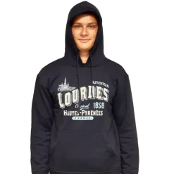Palais du Rosaire Sweat-shirt unisexe bleu marine Vintage Lourdes^ Vêtement