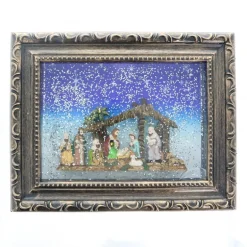 Palais du Rosaire Tableau mural de la Crèche de Noel avec effet soufflant -scintillant^ Crèche