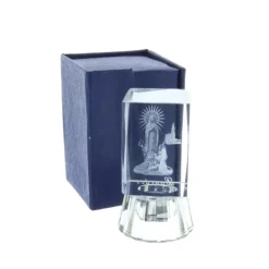 Palais du Rosaire Verre gravé laser 3D Apparition de Lourdes 6,5 cm^ Verre Gravé